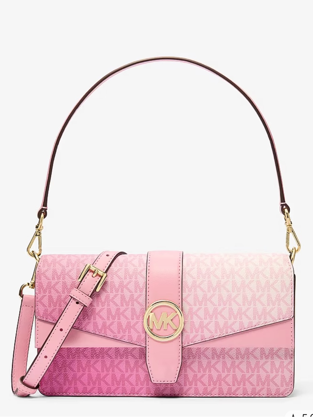 MICHAEL KORS Greenwich Medium Ombré Signature Logo Convertible Flap Shoulder Bag